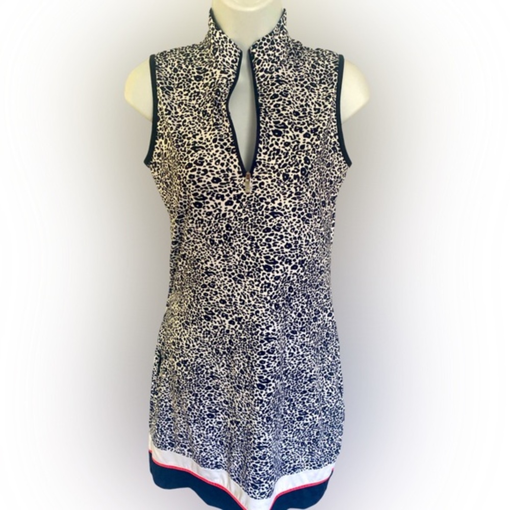 Tail Leopard Print Dress -XS black white , polyester spandex